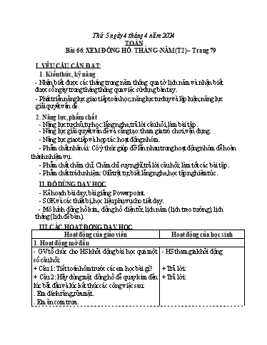 Giáo án Tiếng Việt + Toán 3 - Tuần 29 (Thứ 2-4) - Năm học 2023-2024 - Nguyễn Thị Yến Nhi