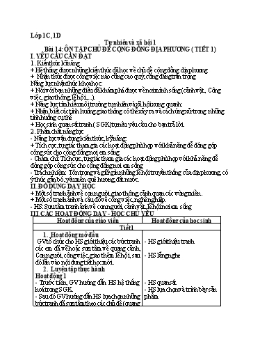 Giáo án Tự nhiên xã hội 1 + Khoa học 4 - Tuần 16 (Thứ 2-4) - Năm học 2023-2024 - Nguyễn Thị Yến Nhi