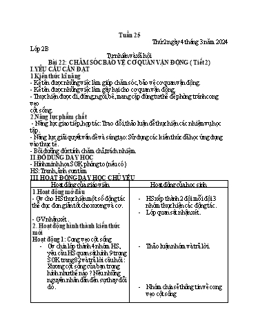 Giáo án Tự nhiên xã hội 2 - Tuần 25 (Thứ 2-4) - Năm học 2023-2024 - Nguyễn Thị Yến Nhi