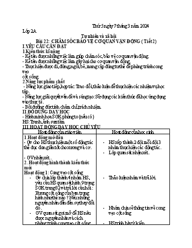 Giáo án Tự nhiên xã hội 2 - Tuần 26 (Thứ 5+6) - Năm học 2023-2024 - Nguyễn Thị Yến Nhi