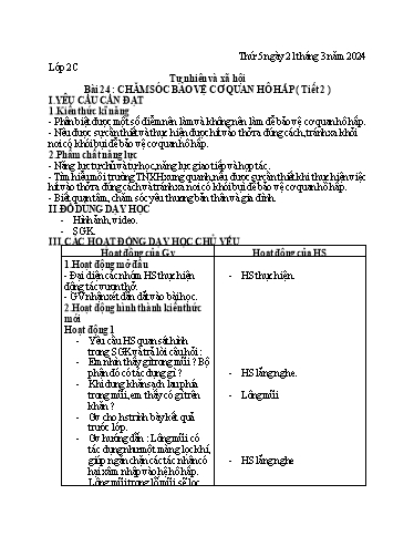 Giáo án Tự nhiên xã hội + Khoa học Tiểu học - Tuần 27 (Thứ 5+6) - Năm học 2023-2024 - Nguyễn Thị Yến Nhi