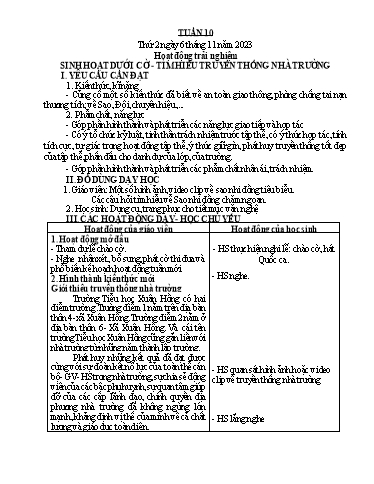 Kế hoạch bài dạy môn Tiếng Việt + Toán 1 - Tuần 10 (Thứ 2-4 ) - Năm học 2023-2024 - Trần Thị Thanh Hương