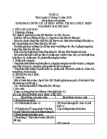 Kế hoạch bài dạy môn Tiếng Việt + Toán 1 - Tuần 11 (Thứ 2-4) - Năm học 2023-2024 - Trần Thị Thanh Hương