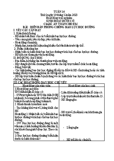 Kế hoạch bài dạy môn Tiếng Việt + Toán 1 - Tuần 16 (Thứ 2-4) - Năm học 2023-2024 - Trần Thị Thanh Hương