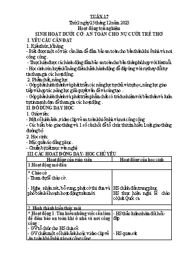 Kế hoạch bài dạy môn Tiếng Việt + Toán 1 - Tuần 17 (Thứ 2-4) - Năm học 2023-2024 - Trần Thị Thanh Hương