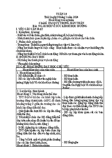 Kế hoạch bài dạy môn Tiếng Việt + Toán 1 - Tuần 19 (Thứ 2-4) - Năm học 2023-2024 - Trần Thị Thanh Hương