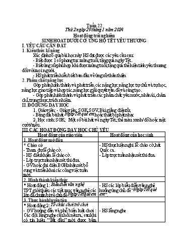 Kế hoạch bài dạy môn Tiếng Việt + Toán 1 - Tuần 22 (Thứ 2-4) - Năm học 2023-2024 - Trần Thị Thanh Hương