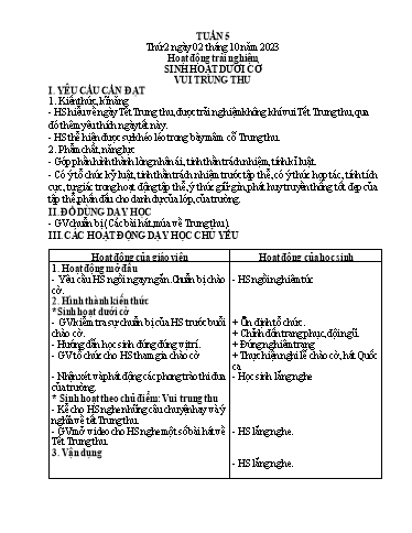 Kế hoạch bài dạy môn Tiếng Việt + Toán 1 - Tuần 5 (Thứ 2-4) - Năm học 2023-2024 - Trần Thị Thanh Hương