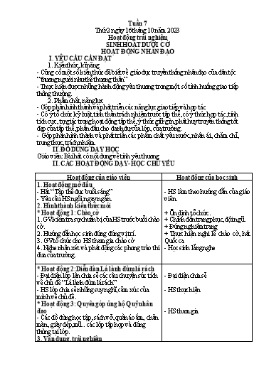 Kế hoạch bài dạy môn Tiếng Việt + Toán 1 - Tuần 7 (Thứ 2-4 ) - Năm học 2023-2024 - Trần Thị Thanh Hương