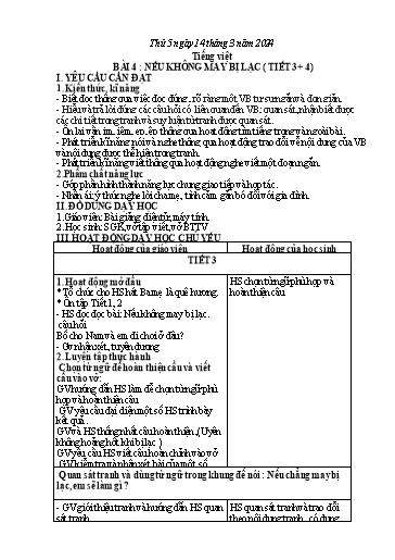 Kế hoạch bài dạy Tiếng Việt 1 - Bài 4: Nếu không may bị lạc (Tiết 3+4) - Năm học 2023-2024