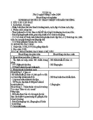 Kế hoạch bài dạy Tiếng Việt 1 - Tuần 34 - Năm 2023-2024 - Trần Thị Hồng Thúy