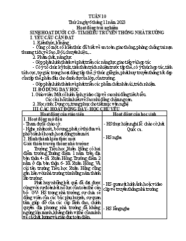 Kế hoạch bài dạy Tiếng Việt + Toán 1 - Tuần 10 - Năm 2023-2024 - Trần Thị Hồng Thúy