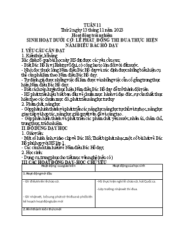 Kế hoạch bài dạy Tiếng Việt + Toán 1 - Tuần 11 (Thứ 2-4) - Năm học 2023-2024 - Nguyễn Thị Yến Nhi