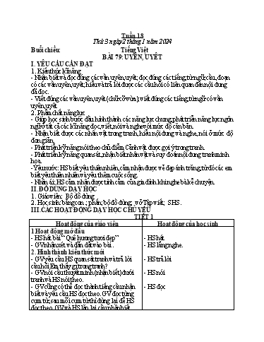 Kế hoạch bài dạy Tiếng Việt + Toán 1 - Tuần 18 - Năm 2023-2024 - Trần Thị Hồng Thúy