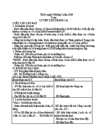 Kế hoạch bài dạy Tiếng Việt + Toán 1 - Tuần 20 (Thứ 5+6) - Năm học 2023-2024 - Nguyễn Thị Ánh Tuyết