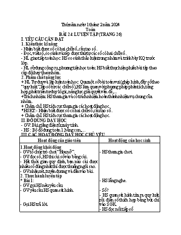 Kế hoạch bài dạy Tiếng Việt + Toán 1 - Tuần 22 (Thứ 5+6) - Năm học 2023-2024 - Nguyễn Thị Ánh Tuyết