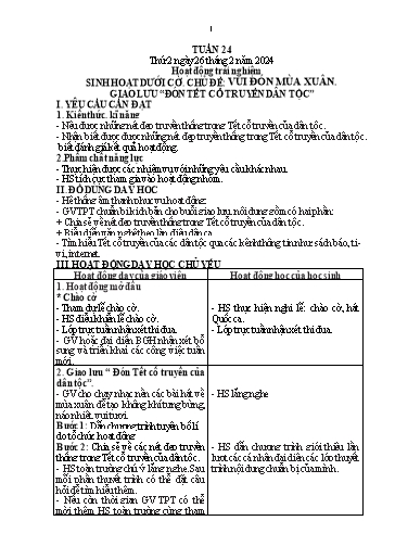 Kế hoạch bài dạy Tiếng Việt + Toán 1 - Tuần 24 - Năm 2023-2024 - Trần Thị Hồng Thúy