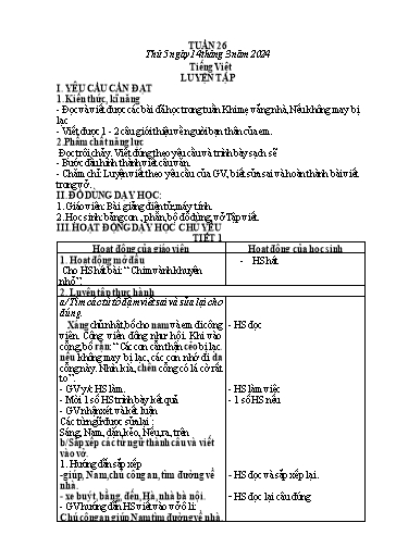 Kế hoạch bài dạy Tiếng Việt + Toán 1 - Tuần 26 (Thứ 5-6) - Năm học 2023-2024 - Trần Thị Thanh Hương