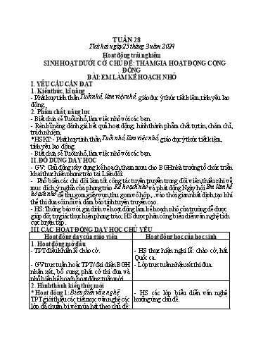 Kế hoạch bài dạy Tiếng Việt + Toán 1 - Tuần 28 (Thứ 2-4) - Năm học 2023-2024 - Nguyễn Thị Ánh Tuyết