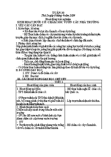 Kế hoạch bài dạy Tiếng Việt + Toán 1 - Tuần 30 (Thứ 2-4) - Năm học 2023-2024 - Trần Thị Thanh Hương