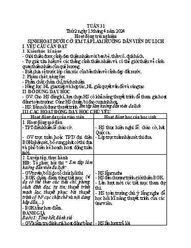 Kế hoạch bài dạy Tiếng Việt + Toán 1 - Tuần 31 - Năm 2023-2024 - Trần Thị Hồng Thúy