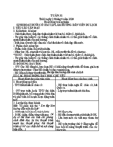 Kế hoạch bài dạy Tiếng Việt + Toán 1 - Tuần 31 (Thứ 2-4) - Năm học 2023-2024 - Nguyễn Thị Ánh Tuyết