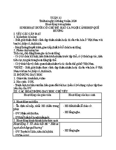Kế hoạch bài dạy Tiếng Việt + Toán 1 - Tuần 32 (Thứ 2-4) - Năm học 2023-2024 - Nguyễn Thị Ánh Tuyết