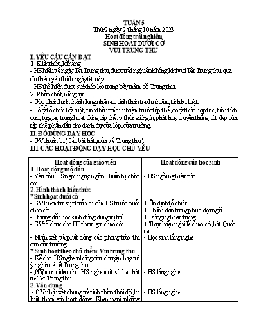 Kế hoạch bài dạy Tiếng Việt + Toán 1 - Tuần 5 - Năm 2023-2024 - Trần Thị Hồng Thúy