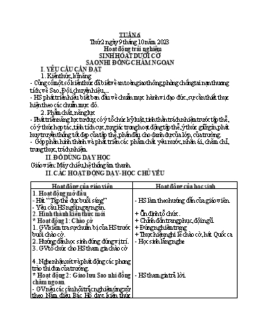 Kế hoạch bài dạy Tiếng Việt + Toán 1 - Tuần 6 (Thứ 2-4) - Năm học 2023-2024 - Nguyễn Thị Yến Nhi