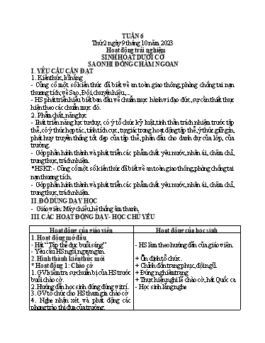 Kế hoạch bài dạy Tiếng Việt + Toán 1 - Tuần 6 (Thứ 2-4) - Năm học 2023-2024 - Nguyễn Thị Ánh Tuyết