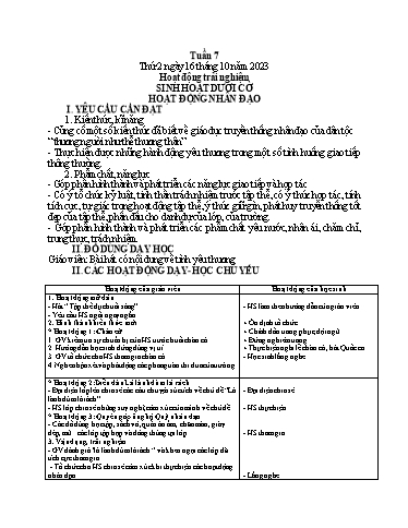 Kế hoạch bài dạy Tiếng Việt + Toán 1 - Tuần 7 (Thứ 2-4) - Năm học 2023-2024 - Nguyễn Thị Yến Nhi