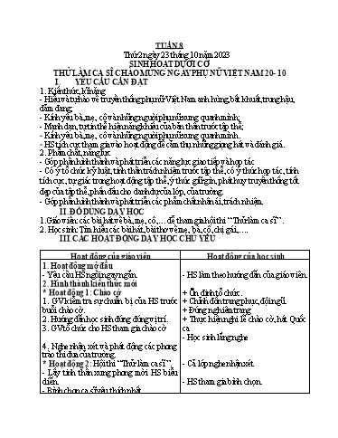Kế hoạch bài dạy Tiếng Việt + Toán 1 - Tuần 8 (Thứ 2-4) - Năm học 2023-2024 - Nguyễn Thị Yến Nhi