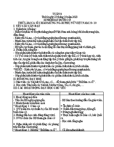 Kế hoạch bài dạy Tiếng Việt + Toán 1 - Tuần 8 (Thứ 2-4) - Năm học 2023-2024 - Nguyễn Thị Ánh Tuyết