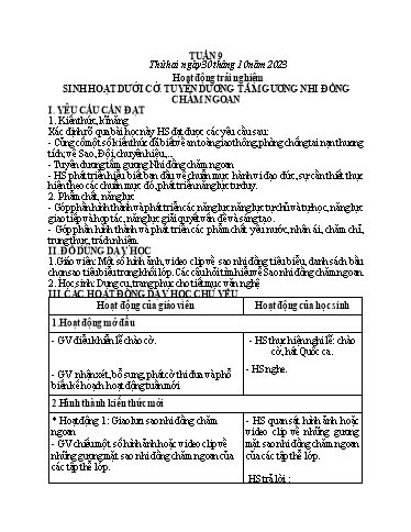 Kế hoạch bài dạy Tiếng Việt + Toán 1 - Tuần 9 (Thứ 2-4) - Năm học 2023-2024 - Nguyễn Thị Yến Nhi