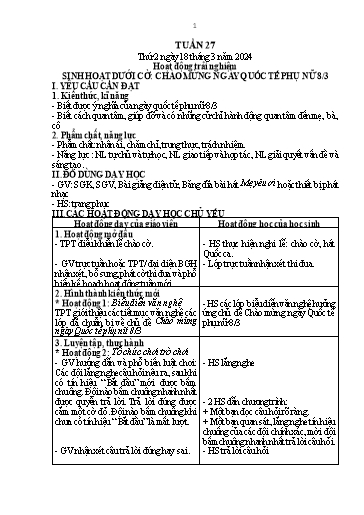 Kế hoạch bài dạy Tiếng Việt + Toán Lớp 1 - Tuần 27 (Thứ 2-4) - Năm học 2023-2024 - Trần Thị Thanh Hương