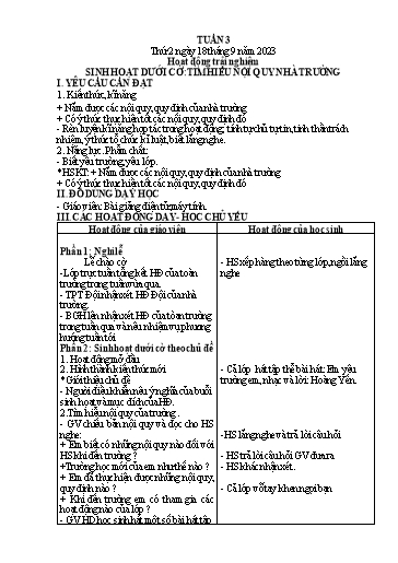 Kế hoạch bài dạy Tiếng Việt + Toán Lớp 1 - Tuần 3 - Năm học 2023-2024 - Nguyễn Thị Ánh Tuyết
