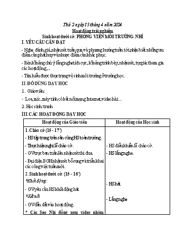 Kế hoạch bài dạy Tự nhiên xã hội 1 - Bài 25: Ôn tập chủ đề con người và sức khỏe (Tiết 3) - Năm học 2023-2024 - Nguyễn Thị Yến Nhi